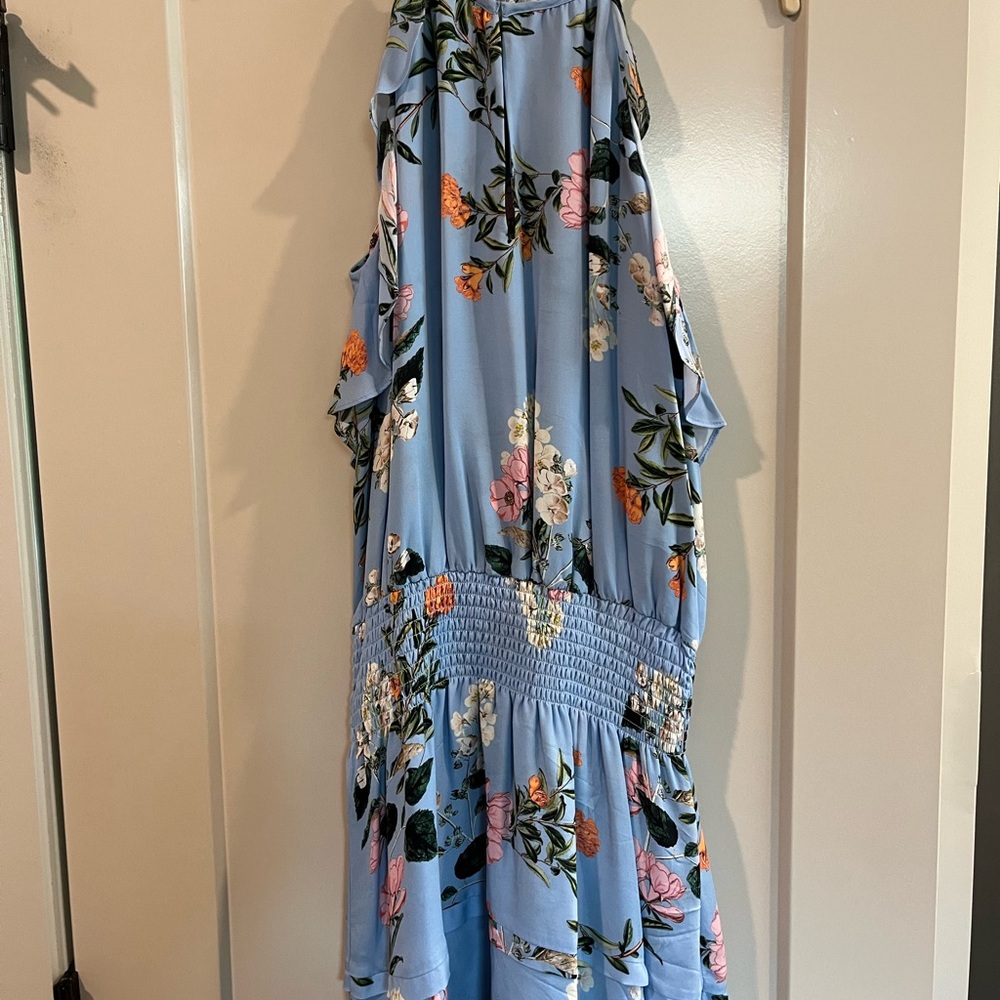 Parker Floral Blue Ruffle Dress